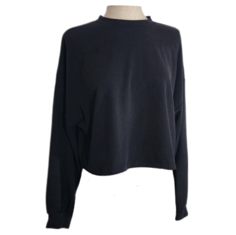 ELESOL Mock Neck Long Sleeve Black Size XL Shirt